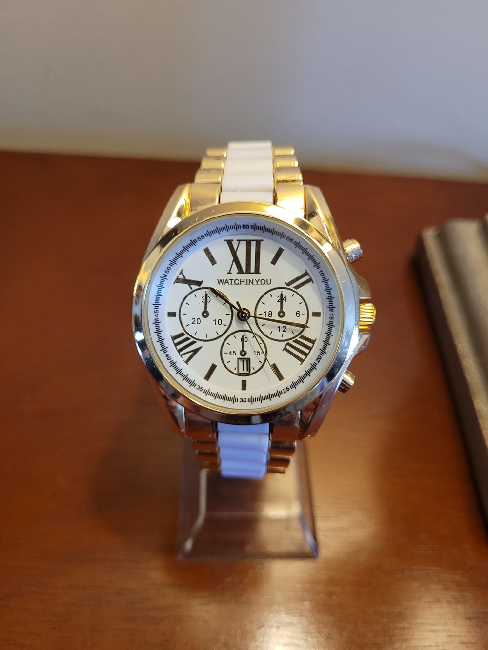Brand New White and Gold Chronograph Style Women's Watch